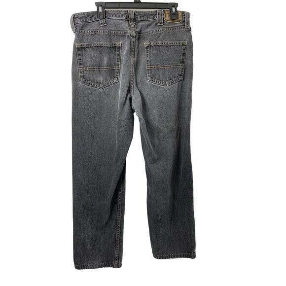 Lands' End Traditional Fit Jeans Mens Size 36 Distress‎ Grunge Black Faded Denim - Picture 2 of 10